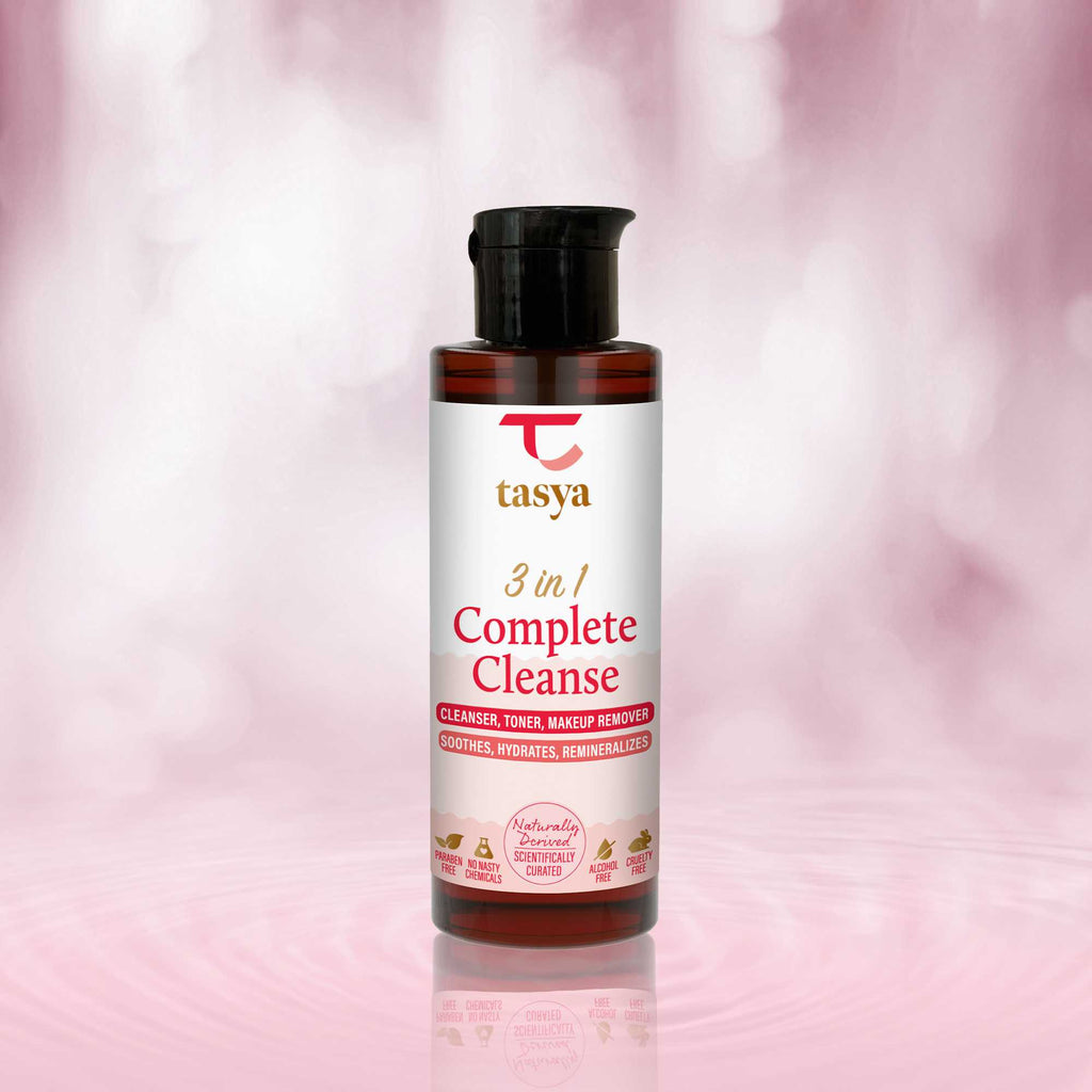 Tasya 3 in 1 Complete Cleanse | Cleanser, Toner, Makeup Remover | Soothes, Hydrates & Remineralizes